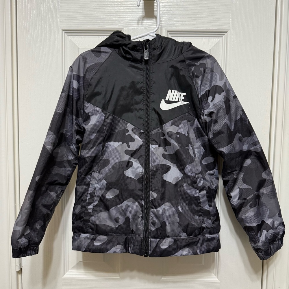 Nike Black and Gray Camo Jacket